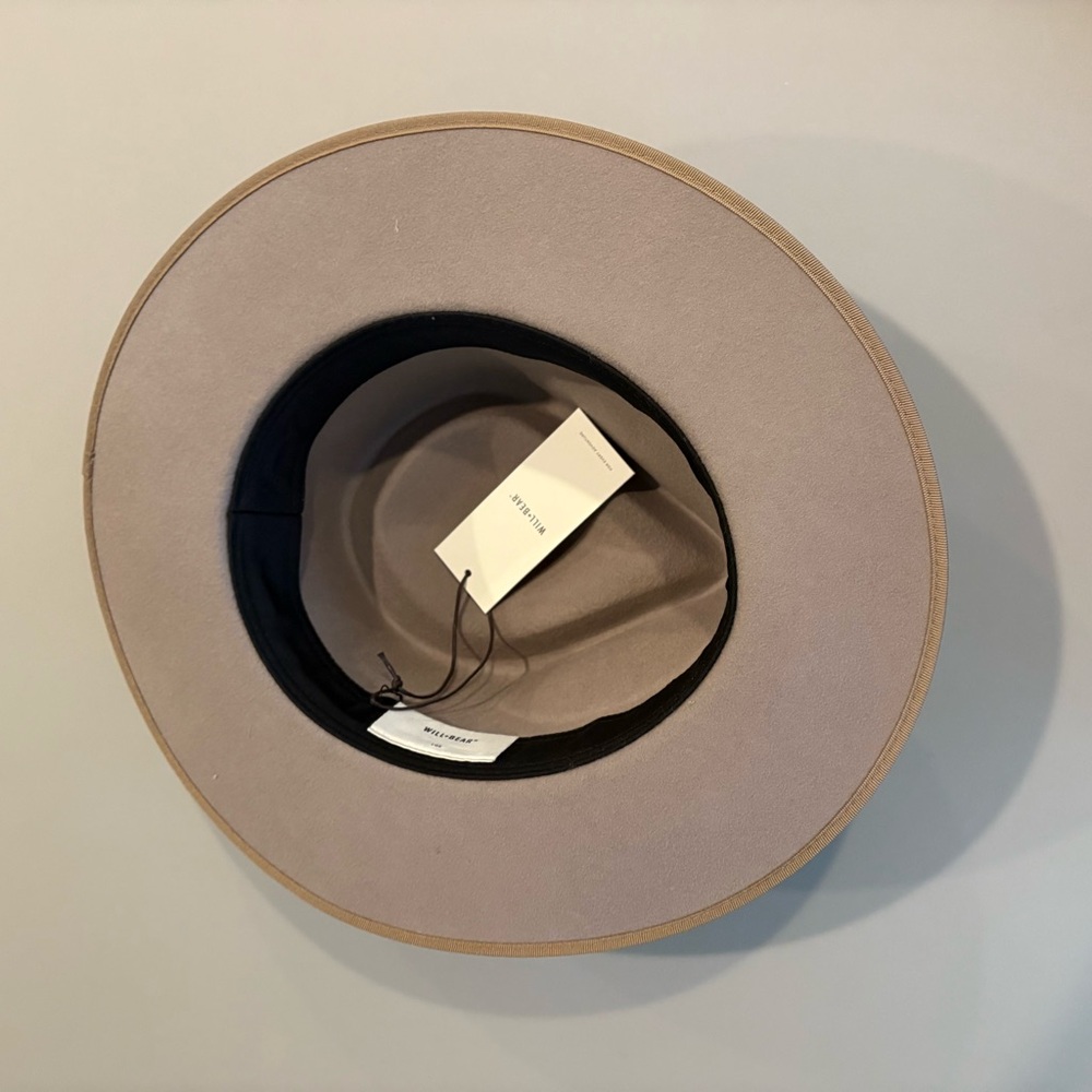 Will + Bear NEW Calloway Wool Statement Hat taupe classic wide brim - Picture 12 of 13
